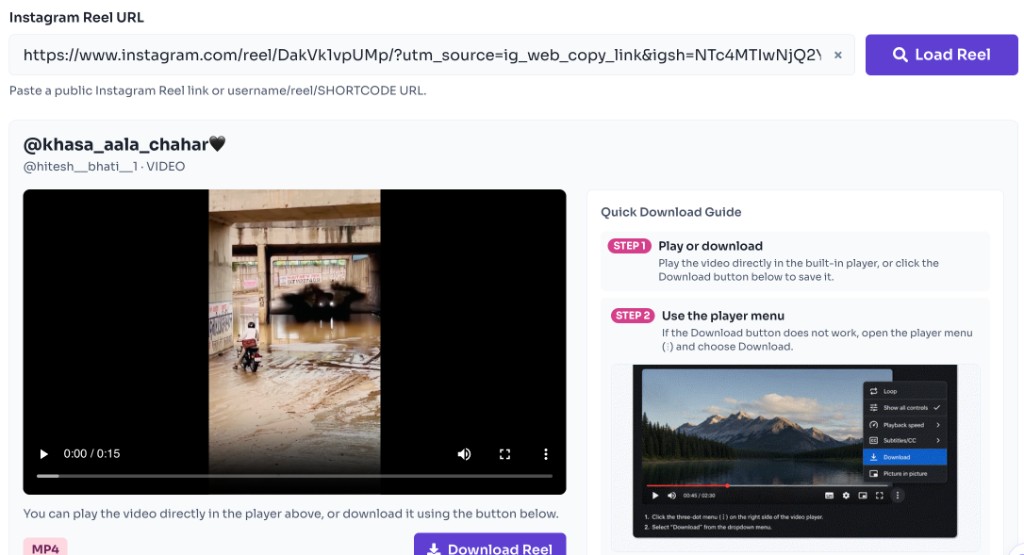 How to Use This Tool? — Download MP4 — Instagram Reel Downloader - preview the Reel and click Download Reel How to Use This Tool? — Download MP4 — Instagram Reel Downloader - preview the Reel and click Download Reel