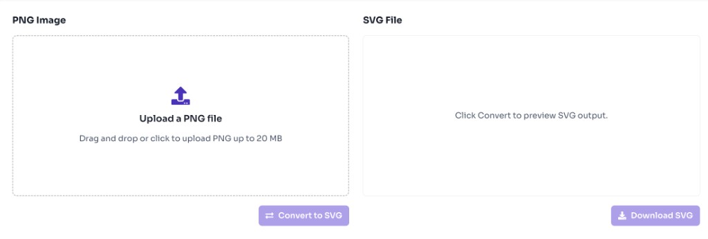 How to use this tool — Upload Your PNG — PNG to SVG converter upload area with drag and drop zone